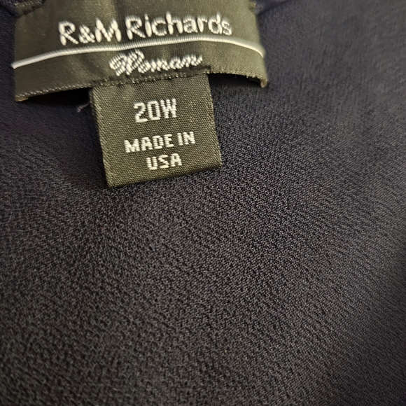 R & M Richards Navy Beaded Cocktail Slip Maxi Dress Fairy Whimsigoth Size 20 Y2K - Picture 6 of 7